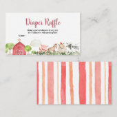 ファームハウスアニマルズ納屋周囲の庭おむつラッフル エンクロージャーカード (正面/裏面)