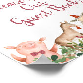 ファームハウスアニマルズ納屋周囲の庭お願いSign our Guest ポスター (角)