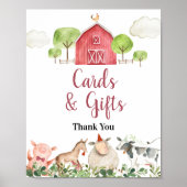 ファームハウスアニマルズ納屋周囲の庭カード&ギフト ポスター (正面)