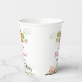 ファームハウスアニマルズ納屋周囲の庭グリーンリーホワイト紙 紙コップ (左)