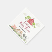 ファームハウスアニマルズ納屋周囲の庭グリーンリー スタンダードカクテルナプキン (角)