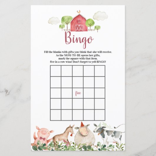 ファームハウスアニマルズ納屋周囲の庭ビンゴゲーム (正面)