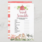 ファームハウスアニマルズ納屋周囲の庭ワードスクランブル (正面/裏面)