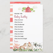 ファームハウスアニマルズ納屋周囲の庭祈りの言葉forベビー (正面/裏面)