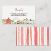 ファームハウスアニマルズ納屋周囲の庭詳細カード エンクロージャーカード (正面/裏面)