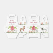 ファームハウスアニマルズ納屋周囲の庭誕生日ベビーシャワー フェイバーボックス (折り畳みなし)