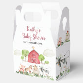 ファームハウスアニマルズ納屋周囲の庭誕生日ベビーシャワー フェイバーボックス (オープン)