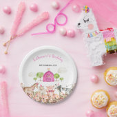 ファームハウスアニマルズ納屋周囲の庭誕生日ベビーシャワー ペーパープレート (パーティー)