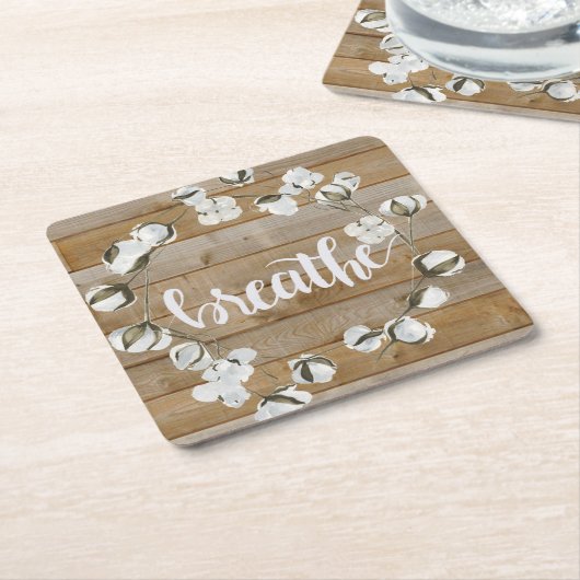 ファームハウスインスピレーション – 呼吸 スクエアペーパーコースター (アングル)