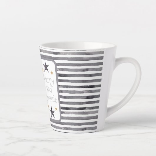 ファームハウスウィンターウォーターカラー格言forクリスマス カフェラテマグ (右)