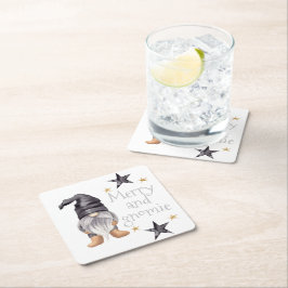 ファームハウスウィンターウォーターカラー格言forクリスマス スクエアペーパーコースター