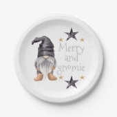 ファームハウスウィンターウォーターカラー格言forクリスマス ペーパープレート (正面)