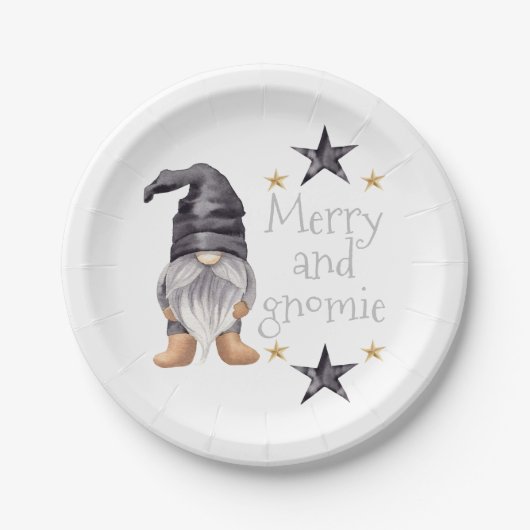 ファームハウスウィンターウォーターカラー格言forクリスマス ペーパープレート (正面)