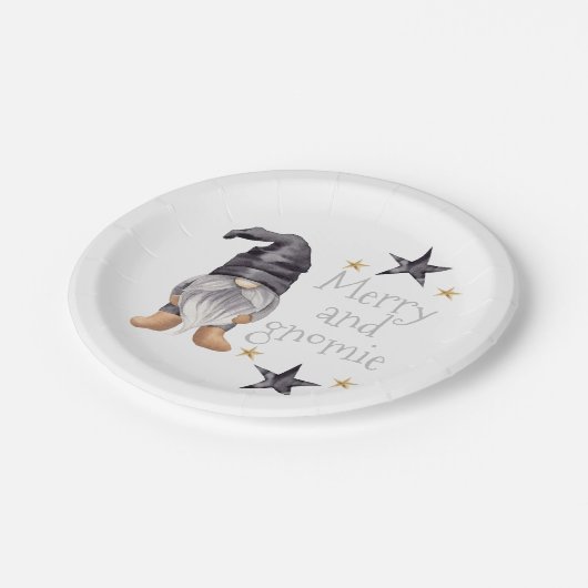 ファームハウスウィンターウォーターカラー格言forクリスマス ペーパープレート (アングル)