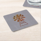 ファームハウスウィンドミル素朴結婚ズ スクエアペーパーコースター (アングル)