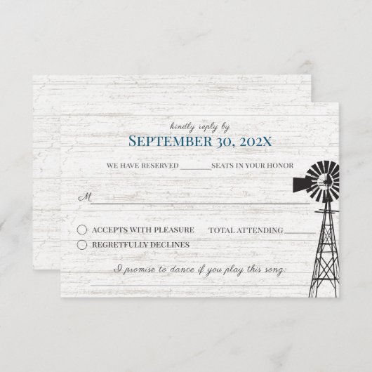 ファームハウスウィンドミル結婚バーンズリプライ 招待状 (正面/裏面)