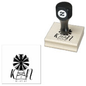 ファームハウスウィンドミル結婚ロゴ ラバースタンプ (押印)