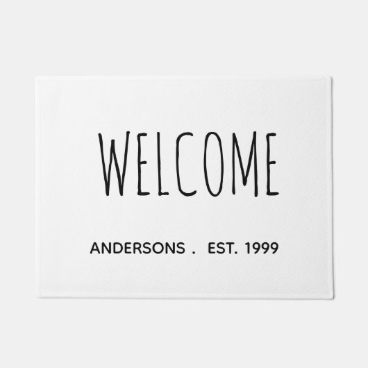 ファームハウスウェルカムパーソナライズされたファミリー名 ドアマット (正面)