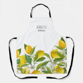 ファームハウスウォーターカラーイエローパーソナライズされたモン エプロン (正面)