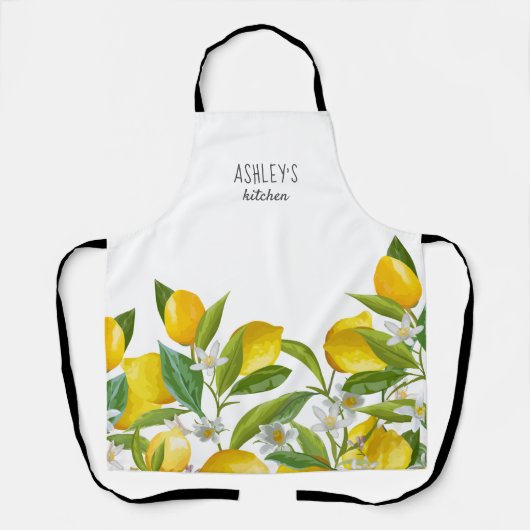 ファームハウスウォーターカラーイエローパーソナライズされたモン エプロン (正面)