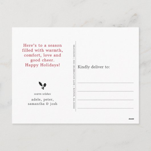 ファームハウスウォーターカラーウィンターベリーリース シーズンポストカード (裏面)