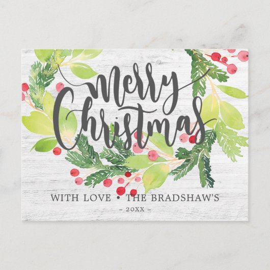 ファームハウスウォーターカラーウィンターベリーリース シーズンポストカード (正面)