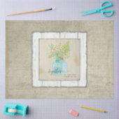 ファームハウスウォーターカラーフローラ素朴ウッドデクページ 薄葉紙 (クラフト)