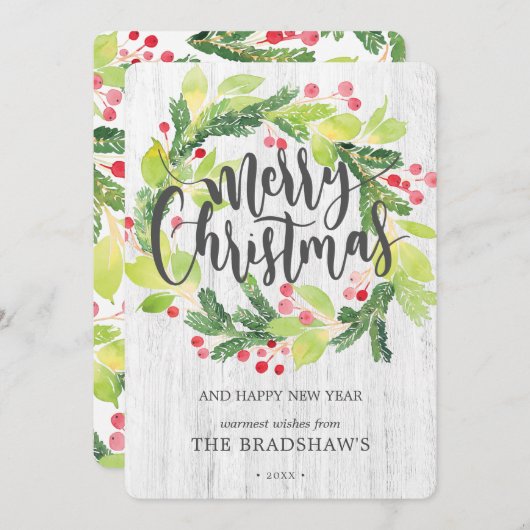 ファームハウスウォーターカラーリース シーズンカード (正面/裏面)