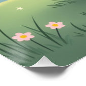 ファームハウスウォールアート – ナイトスカイの下のかわいい羊 ポスター (コーナー)