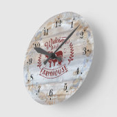 ファームハウスウォールクロックへようこそ ラウンド壁時計 (傾斜)