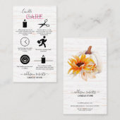 ファームハウスウッドウォーターカラー秋キャンドル気に 名刺 (正面/裏面)