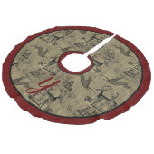 ファームハウスウ素朴ッドシーヴィンテージディアモノグラフェイクム フェイクリネンツリースカート (アングル)