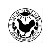 ファームハウスエッグズファミリーファーム素朴ラウンドチキン ラバースタンプ (インプリント)