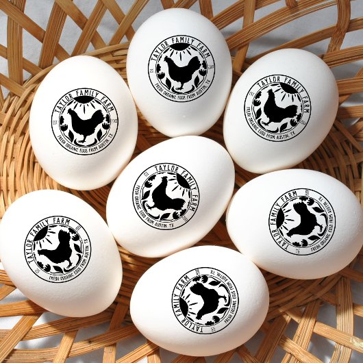 ファームハウスエッグズファミリーファーム素朴ラウンドチキン ラバースタンプ