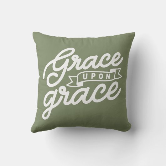 ファームハウスオリーブグリーングレースクリスチャン装飾用クッション クッション (裏面)