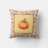 ファームハウスオレンジカボンプキンパターン秋デコールアクセント クッション (裏面)
