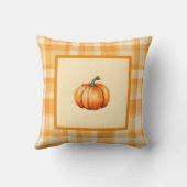 ファームハウスオレンジカボンプキンプレイド秋ホームデコール クッション (裏面)