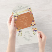 ファームハウスオレンジ結婚フローラ オールインワン招待状 (貼ってはがせる)