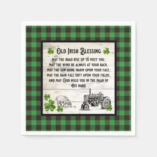 ファームハウスオールドアイリッシュ賛美のファームトラックのデコップ スタンダードカクテルナプキン (正面)