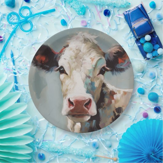 ファームハウスカウズ絵画紙プレートとボウル ペーパープレート (パーティー)