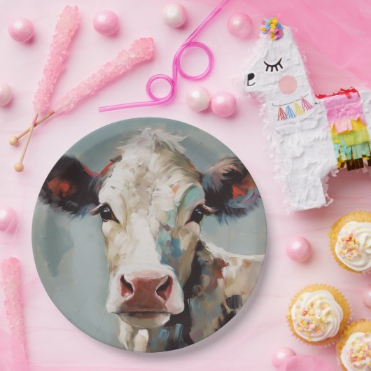 ファームハウスカウズ絵画紙プレートとボウル ペーパープレート (パーティー)