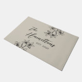 ファームハウスカスタムフローラベージュ ドアマット (アングル)