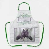 ファームハウスカントリーアイリスフラワー&ユーカリ エプロン (正面)