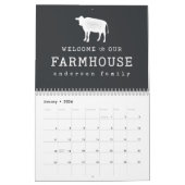 ファームハウスカントリーカウトへようこそ素朴 カレンダー (1月 2026)