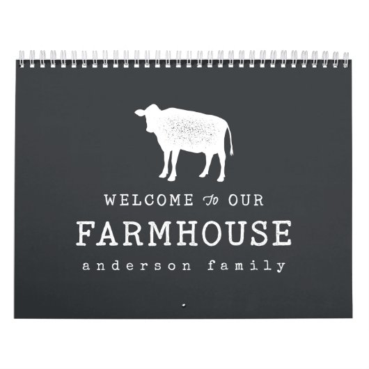 ファームハウスカントリーカウトへようこそ素朴 カレンダー (カバー)
