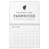 ファームハウスカントリーカウトへようこそ素朴 カレンダー (1月 2026)