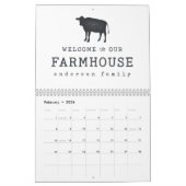 ファームハウスカントリーカウトへようこそ素朴 カレンダー (2月 2026)