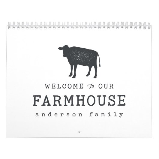 ファームハウスカントリーカウトへようこそ素朴 カレンダー (カバー)