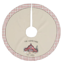 ファームハウスカントリークリスマスカスタム ブラッシュドポリエステルツリースカート