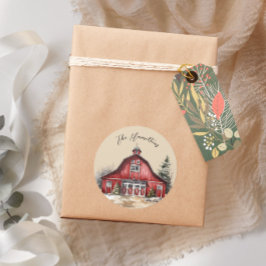 ファームハウスカントリークリスマスカスタム ラウンドシール